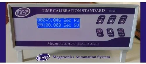 “Megatronics Automation System’s Time Calibration Standard machine displaying time in seconds.”